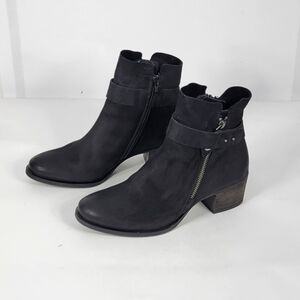 Paul Green Black Ankle Booties with Zipper #812 Size UK 4 (US 6.5)